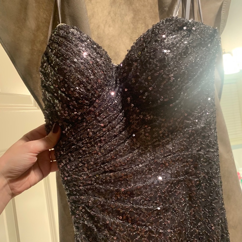 Dark Grey Sequence Gown - image 1
